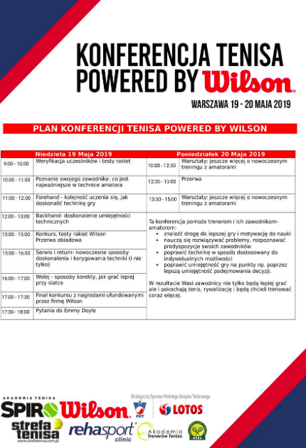 Zapraszamy na Konferencję Tenisa Powered by Wilson!